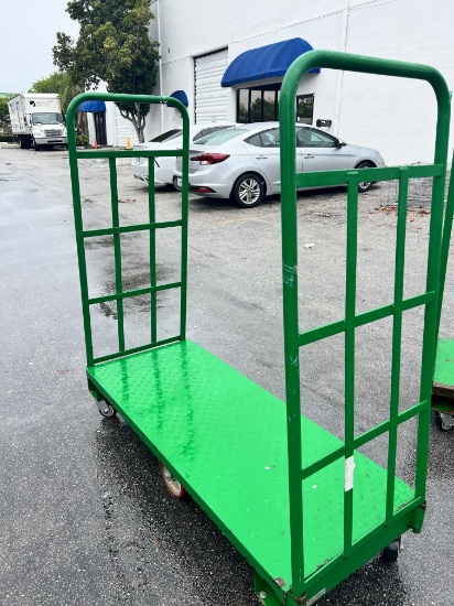 Large H.D. Tall Handle Cart with (6) Casters and Diamond Plate Base