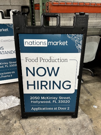 Black Frame Fiberglass Double Sided Sandwich Signs, (interchangable copy