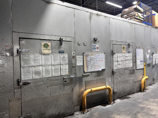 Large Walk -In Cooler Freezer Combination each section is 36 ft x 9 x 11ft high with raised floor.
