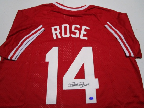 Pete Rose of the Cincinnati Reds signed autographed baseball jersey Legends COA 475