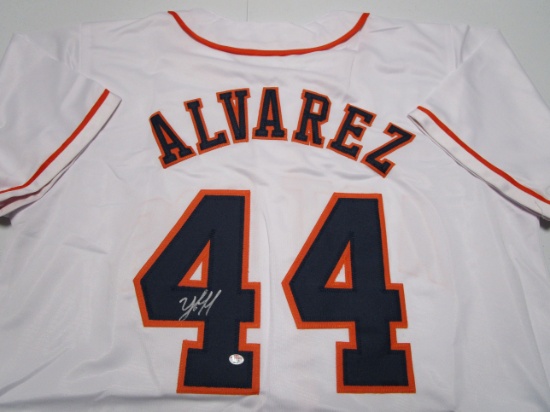 Yordan Alvarez of the Houston Astros signed autographed baseball jersey PAAS COA 387