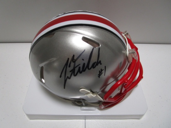 Justin Fields of the OSU Buckeyes signed autographed mini football helmet PAAS COA 901