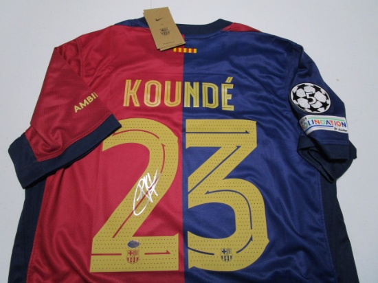 Jules Kounde of FC Barcelona signed autographed soccer jersey Legends COA 490