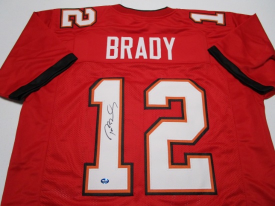 Tom Brady of the Tampa Bay Buccaneers signed autographed football jersey TAA COA 460