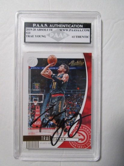 Trae Young of the Atlanta Hawks signed autographed slabbed sports / collectors card PAAS Holo 125