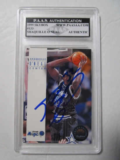 Shaquille O'Neal of the Orlando Magic signed auto slabbed sports / collectors card PAAS Holo 873