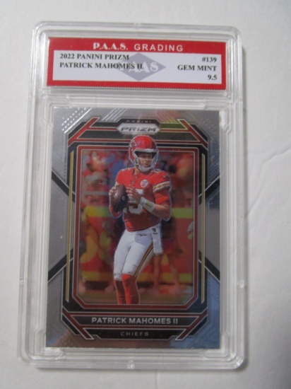 Patrick Mahomes Chiefs 2023 Panini Prizm #139 graded PAAS Gem Mint 9.5