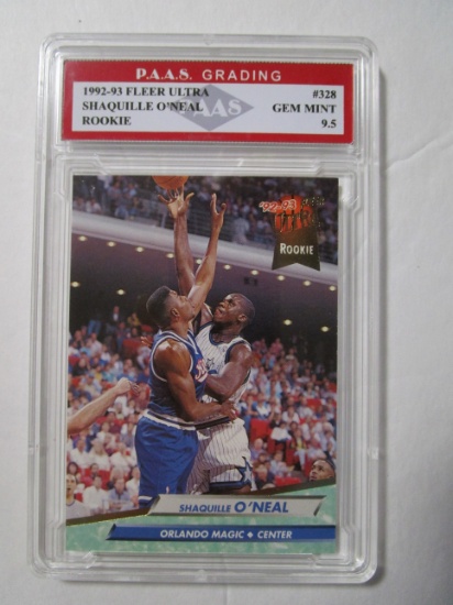 Shaquille O'Neal Magic 1992-93 Fleer Ultra ROOKIE #328 graded PAAS Gem Mint 9.5