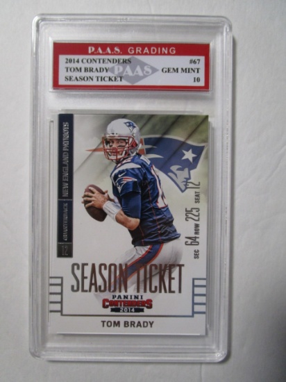 Tom Brady Patriots 2014 Contenders Season Ticket #67 graded PAAS Gem Mint 10