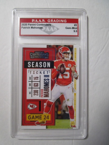 Patrick Mahomes II Chiefs 2020 Panini Contenders #2 graded PAAS Gem Mint 9.5