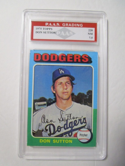 Don Sutton Dodgers 1975 Topps #220 graded PAAS NM 7.5