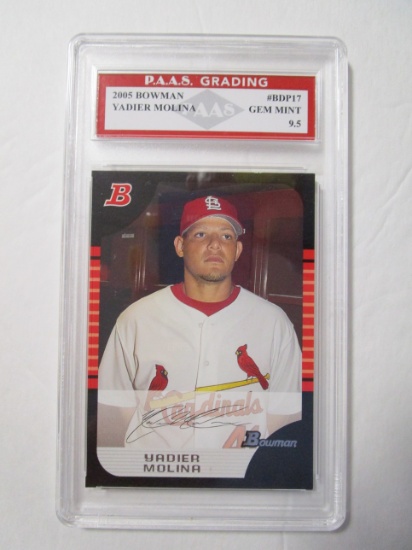 Yadier Molina Cardinals 2005 Bowman #BDP17 graded PAAS Gem Mint 9.5