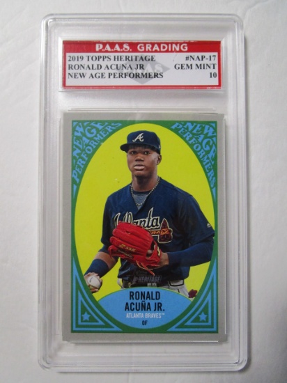 Ronald Acuna Jr Braves 2019 Topps Heritage New Age Performers #NAP-17 graded PAAS Gem Mint 10