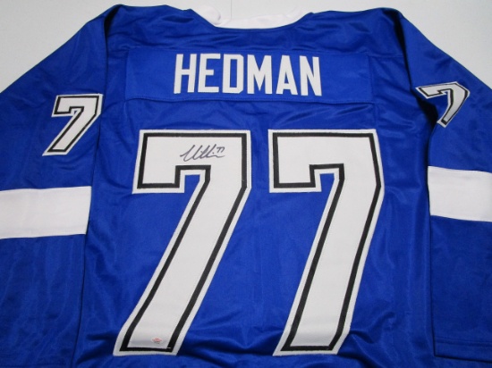 Victor Hedman of the Tampa Bay Lightning signed autographed hockey jersey PAAS COA 526
