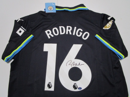 Rodrigo of Manchester City signed autographed soccer jersey Legends COA 488