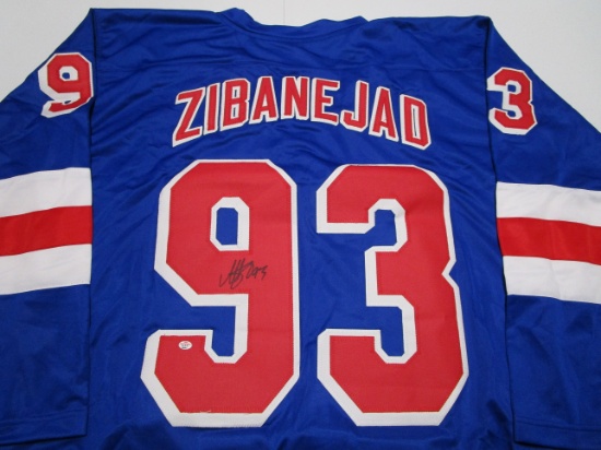 Mika Zibanejad of the NY Rangers signed autographed hockey jersey PAAS COA 041