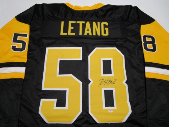 Kris Letang of the Pittsburgh Penguins signed autographed hockey jersey PAAS COA 697