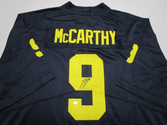 JJ McCarthy of the Michigan Wolverines signed autographed football jersey PAAS COA 140