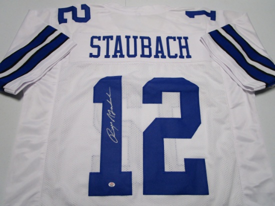 Roger Staubach of the Dallas Cowboys signed autographed football jersey PAAS COA 323