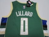 Damian Lillard of the Milwaukee Bucks signed autographed basketball jersey PAAS COA 438
