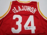 Hakeem Olajuwon of the Houston Rockets signed autographed basketball jersey PAAS COA 038