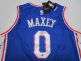 Tyrese Maxey of the Philadelphia 76er signed autographed basketball jersey Legends COA 485
