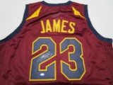 LeBron James of the Cleveland Cavaliers signed autographed basketball jersey TAA COA 447