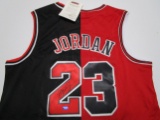 Michael Jordan of the Chicago Bulls signed autographed split basketball jersey TAA COA 766