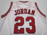 Michael Jordan of the Chicago Bulls signed autographed white basketball jersey TAA COA 870