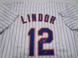 Francisco Lindor of the NY Mets signed autographed baseball jersey Legends COA 471