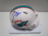 Jaylen Waddle of the Miami Dolphins signed autographed mini football helmet PAAS COA 159