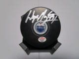 Wayne Gretzky of the Edmonton Oilers signed autographed logo hockey puck PAAS COA 391