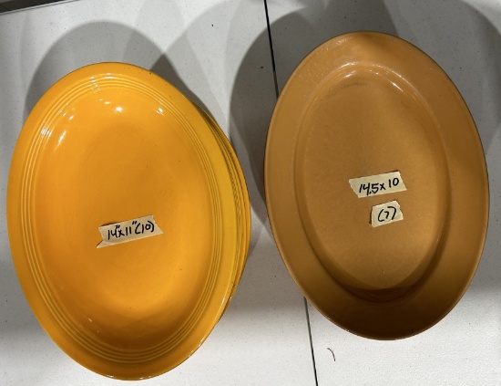 Fiesta 14" Yellow & Brown Oval Platters