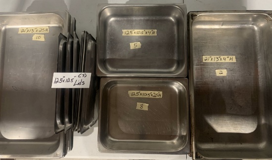 Assorted Sized Insert Pans w. Some Lids