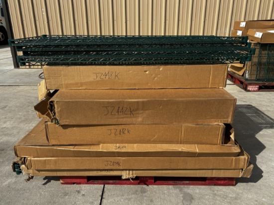 Pallet of Assorted Olympic & Eagle Epoxy Coated Shelving / Metro Rack Shelving