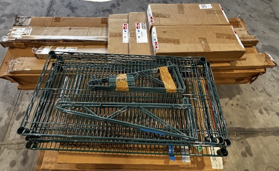 Pallet of Assorted Metro Rack Epoxy Coated Shelving