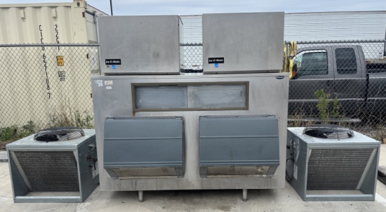 ICE-O-Matic Remote Dual Head Ice Machine Complete w. 2250lb Bin