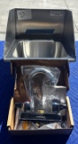 All NEW S.S. Wall Mounted  Sink w. Side Splashes w. Faucet