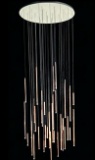 Brand New Boxed Circular 14 Drop Chandelier, Matte Black Color