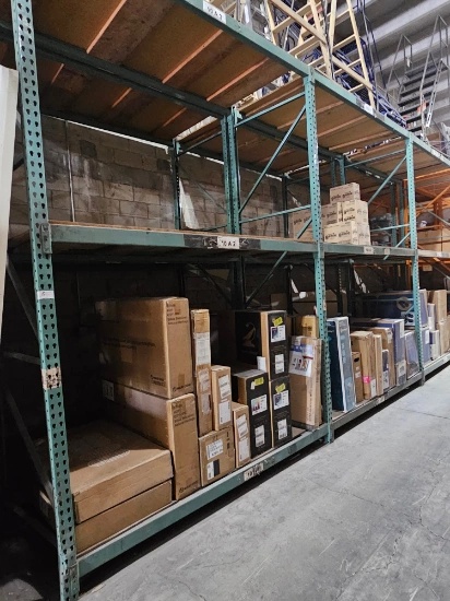 Tear Drop Pallet Racking - Includes (4) 12' Uprights and (9) 8' Load Beams with 1/2" Plywood Sheets