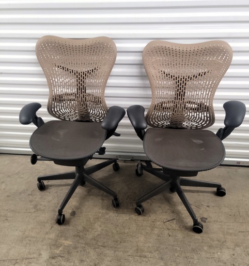 Pair of Herman Miller Office Business Chairs Secretary Paid $1500