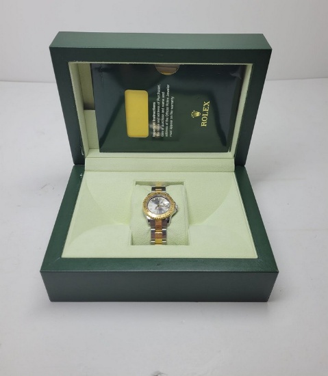 Womens ROLEX YachtMaster 2-Tone 18k & St. Steel Watch Box Papers