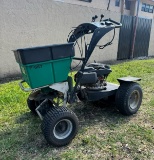 LESCO Spreader 125lbs Ride Behind Fertilizer Gas Spreader Runs