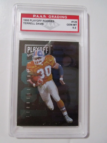 Terrell Davis Broncos 1995 Playoff Rookies #126 graded PAAS Gem Mint 9.5