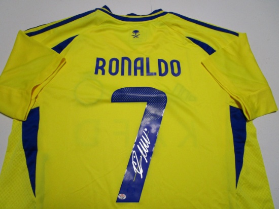 Cristiano Ronaldo of the Al Nassr signed autographed soccer jersey PAAS COA 405