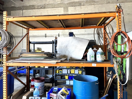 Pallet Rack, Teardrop, 8' X 8' X 42" with Wood Shelves (4'X 8") (no contents)