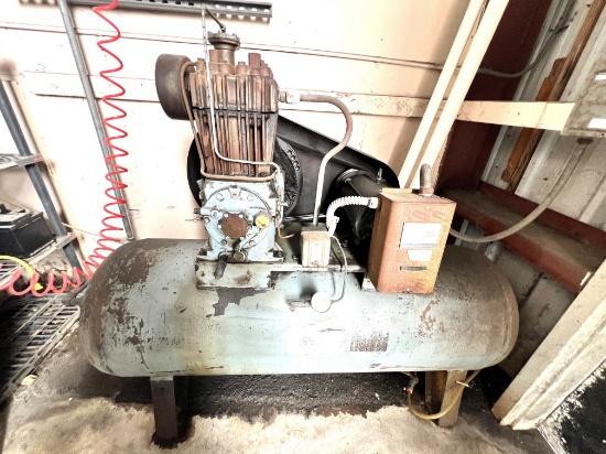 Gilbarco 5 H.P.Air  Compressor w/ 60 Gallon Horz Tank, 208 Volt, 3 Phase Electric