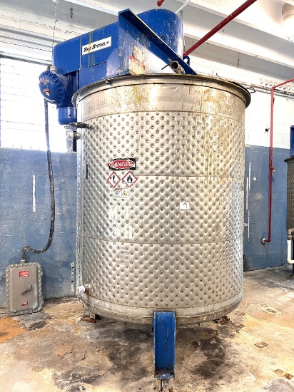 Jacketed S/S Tank , Explosion Proof  Mixer with 75 H.P. Motor, Model # T-758 TZ Power :230/480 VAC,