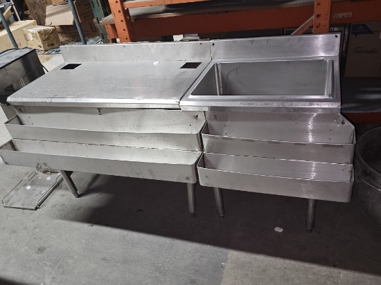S/S Ice Bin and Work Table with Double Speed Rails