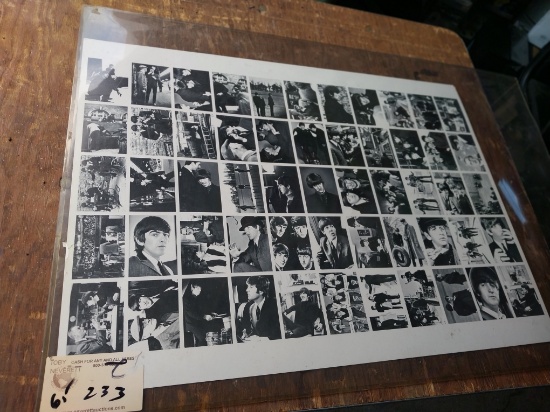 Uncut Sheet of Beatles photographs - plastic cover to be replaced